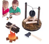 Modelo de fuego de la Casa de patrón de Fuego Falso - Muebles de Falso Campamento | Hacer Parece Jugar Juguete Accesorio de Paisaje, Muebles de Hogar de Madera Figura de fuego, Accesorios de