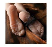Modelo de fútbol 1:1 modelo de pie Real medias femeninas delgadas pies plástico goma arte silicona uña falsa exhibición Tarsel hueso 20,5 CM Mostrar arte(Built-in bone,One pair)