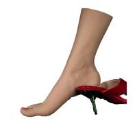 Modelo de fútbol Modelo de pie silicona 25,5 cm, alta simulación, práctica uñas postizas, fetiche, zapatos, calcetín, joyería, accesorios exhibición Mostrar arte(Built-in bone,Left)