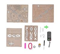 Modelo de Grúa de Madera 3D - Grúa Teledirigida, Grúa de Juguete, Kit DIY Educativo, Control Remoto de Cable, Madera Compuesta Resistente, para Niños, Color