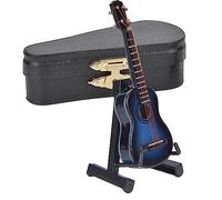 Modelo de guitarra clásica en miniatura Mini guitarra de madera Adornos de decoración de escritorio Azul, Decoración de escritorio, Acento de habitación, Superficie lisa, Equipado (Azul)
