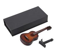 Modelo de Guitarra de Escritorio Mini Miniatura de Madera Modelo de Guitarra Pantalla Mini Adornos Musicales Artesanía Decoración del Hogar (14cm)