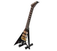 Modelo de guitarra eléctrica con soporte, miniinstrumento, accesorio de coleccionable, preparado para entusiastas de la música, decoración del hogar