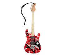Modelo de Guitarra en Miniatura, decoración de Guitarra de Madera, Guitarra en Miniatura de Tilo con Vetas Rojas y Detalles exquisitos para decoración de vitrinas y como Regalo.