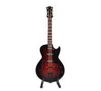 Modelo de guitarra en miniatura, modelo de guitarra réplica clásica de 14 cm con soporte y estuche Modelo de instrumento Adornos de Navidad Decoración del hogar (modelo de 14cm)