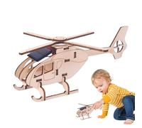Modelo de helicóptero de madera solar, Kit de modelo de helicóptero solar | Kits de modelo de helicóptero de madera - Juego de creativo, juego de madera de construcción, juguete de tallo educativo par