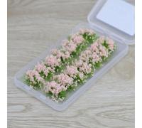 Modelo de hierba de flores para paisaje en miniatura, complemento ideal para terrenos de juegos de guerra, dioramas y diseños de tren (rosa)