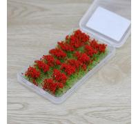 Modelo de hierba de flores para paisaje en miniatura, complemento ideal para terrenos de juegos de guerra, dioramas y diseños de tren (rojo)