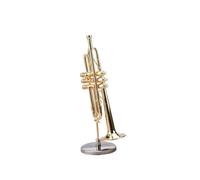 Modelo De Instrumento Musical Adornos De Instrumentos Musicales En Miniatura De Latón Chapado En Oro Pequeños Adornos para Trompeta Trombón Arpa Flauta(D)
