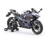 Modelo de Juguete Colección De Sonido E Iluminación Carreras, Regalo 1:12 para Kawasaki para Ninja 400 Moto Juguete Metal Fundido A Presión(Grey)