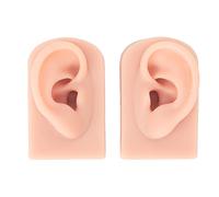 Modelo de la Oreja de Silicona Suave, 2pcs Modelo de la Oreja de Silicona Blanda Falsa Muestra de Oreja Pendientes de Muestra para la Práctica de Estudio Herramientas de(Color de piel claro)