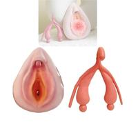 Modelo de maniquí ginecológico femenino de 2 piezas, modelo combinado de vulva/clítoris de 2 piezas, modelo de útero humano, modelo de útero humano de tamaño natural for estudiar y comunicarse, piel.