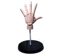 Modelo de mano de 14 x 8 pulgadas, flexible, de PVC, color piel, con base, dedos articulados izquierdos movibles falsos para dibujar, decoración de escritorio de oficina en casa, modelo de figura