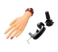 Modelo de Mano de Arte de Uñas Flexible con Soporte, PVC Khaki | Práctica en Casa o Salón, Diseño Realista de Forma Manual, para Artistas y Aprendices de Uñas