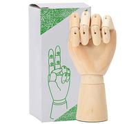 Modelo de mano de madera, figura de mano flexible para artistas; modelo de boceto en madera maciza con articulaciones móviles; mano izquierda natural para niños, ideal para dibujo