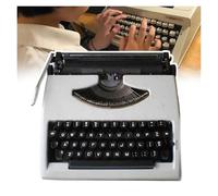 Modelo de máquina de escribir antiguo, modelo manual clásico, no requiere fuente de alimentación, impresión de dos colores, con cintas, para el hogar, cafetería, bar, gabinete de vino (blanco)