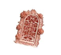 Modelo de marco de ventana tallado de rosas, accesorio de casa de muñecas con diseño 3D para arreglo de escena de proyecto de modelo, accesorios de casa de muñecas en miniatura