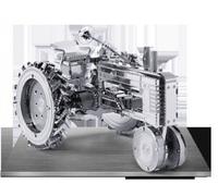 Modelo De Metal 3D De Tractor De Granja + Pinzas 010527