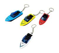 ＡＷＨＡＯ Modelo de Mini Lancha Motora de 4 Piezas, Adorno de Escritorio, Decoración del Hogar, Coleccionable, Micro Paisaje, Decoración, Regalo para Niños de 3, con Llavero