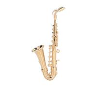 Modelo de Mini Saxofón Exquisito Adorno de Latón, Instrumento Musical de Alta Simulación con Cuerda Dorada, Excelente Decoración para el Hogar para Amantes de la Música y Regalos