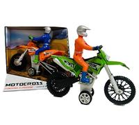 Modelo de moto Cross Moto de juguete con luces de sonidos reales y música con movimiento de fricción con piloto de moto para niños Motocicleta Juego Dirt Bike Cross Modelo, colores surtidos color