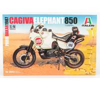 MODELO DE MOTO ESTÁTICA ITALERI CAGIVA ELEPHANT RALLY PARIS DAKAR 1987 AURIOL...