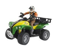 Modelo De Moto Quad Con Piloto De Bruder, Modelo 63000, Verde Y Amarillo, Para