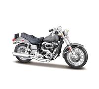 Modelo de Motocicleta Coleccionables Hobbies Motocicletas Maquetas Juguetes Cumpleaños Regalos 1/18 para Harley para Davidson FXS Low Rider 1977 Moldura A Presión Vehículos(Grey)