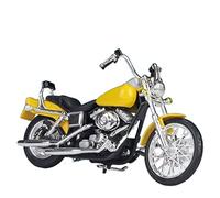 Modelo de motocicleta Para Harley 1980 FLT Tour Glide, 2001 FXDWG Dyna Wide Glide 1:18 Vehículos De Simulación Modelos De Motos De Fundición Presión Regalos Colecciones(3342-2001 FXDWG yellow)