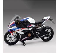 Modelo de Motocicleta Regalo De Colección En Miniatura 1/12 para BMW S1000RR Adornos Escritorio Moto Carreras Juguete Fundición A Presión(White)