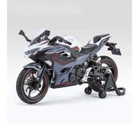 Modelo de Motocicleta Simulación Modelo Motocicleta, Regalo con Sonido Y Luz, Escala 1:12, para Kawasaki para Ninja 400, Aleación, Fundido A Presión, Carreras Callejeras(Grey)