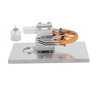 Modelo de Motor de Aire Caliente, Modelo de Motor de combustión Externa con Velocidad Ajustable, Motor de Acero Inoxidable sobre Base de Madera para la enseñanza de física y como