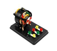 Modelo de motor de enseñanza de física con disposición visible del rotor del estator y terminales de cableado codificados por colores para lecciones de principios trifásicos y revisión de laboratorio