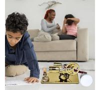 Modelo de Motor generador de Electricidad con Motor Stirling de Aire Caliente con Bombilla LED y diseño de Volante de dólar, Kit de Experimento científico con Base de aleación de (Plata)