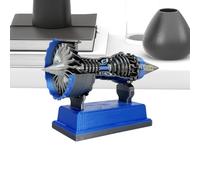 Modelo de motor turbofan - réplica del motor de reacción, kit de pantalla mecánica, modelo de montaje de bricolaje | Modelo de escala de motor a turbofan realista con cuchillas ro