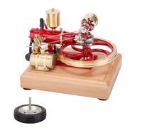 Modelo de motor vintage, mini cilindro horizontal de 1.9 CC, kit de modelo de combustión interna de cuatro tiempos para tres ruedas, motor de ciencia STEM creativo para entusiastas coleccionistas