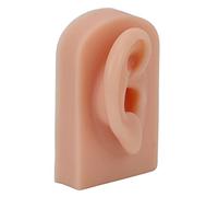 Modelo de Oreja Falsa, Oreja Derecha para Acupuntura Modelo de Oreja Humana de Silicona Flexible Entrenamiento Práctico para Exhibición de Aretes (Color de piel oscuro)
