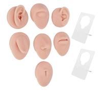 Modelo de parte del cuerpo de silicona para enseñanza y visualización - Modelo de silicona suave para oreja, boca, nariz, ojo, lengua y ombligo con estante de presentación para fines de formación