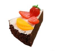 Modelo de pastel de rebanada falsa, réplica realista de espuma de poliuretano para exhibición de panadería, decoración de bodas, accesorios de fotografía y ayuda de enseñanza en el aula, 10 x 8 x 6 cm