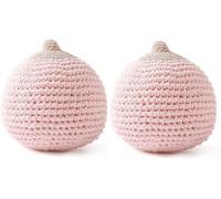 Modelo de pecho de lactancia, juego de 2 piezas hecho a mano en tela de algodón orgánica, simulación de lactancia materna, herramienta de práctica de postura de lactancia materna, for la(Pink)