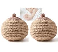 Modelo de pecho de lactancia, modelo de pecho de lactancia orgánico de crochet, molde de simulación de pecho, modelo de enseñanza de pecho adecuado for ejercicios de posición de lactancia(Brown,2pcs)