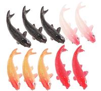 Modelo de pez falso, casa de muñecas, carpas en miniatura, 10 piezas, mini figuras de peces de escala 1, 12, peces pequeños, mini figuritas de carpa, accesorios de jardín de hadas, adorno de carpa en