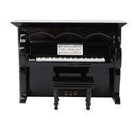 Modelo de piano de madera en miniatura, modelo de instrumento musical, piano en miniatura de tilo artesanal con silla y caja de regalo para la decoración del escritorio del hogar o