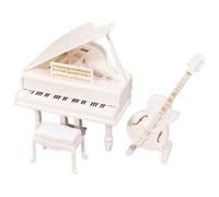Modelo de piano - PP , Piano de juguete educativo en miniatura Stool ,Crafted With Care | Improved Scene, Safe Musical Instrument Modelo, Decoración de la Casa Miniatura Para Cumpleaños, Acción de