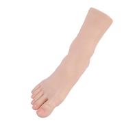 Modelo de pie de silicona realista con articulaciones flexibles, tacto suave y anatomía detallada, ideal para arte de uñas, exhibición de joyería y fotografía profesional, color carne