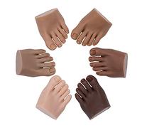 Modelo de pie de silicona realista Manicura de pies de silicona sin suelas dedos de pies uñas incrustadas práctica modelo de pie pieza de uñas a juego prótesico(Right No 6)