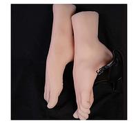 Modelo de pie de silicona realista Modelo de pie de ballet TPE Pantalla de clavo falsa femenina Props Blinkles Tarsel Hueso Socking Tobillo humano(Wheat Toes No bones,One pair of feet)