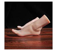 Modelo de pie de silicona realista Modelo de pie silicona LifeSize Female Pie Modelo Nail Goma PlasticsKetch Dibujo Calcetines de calcetines Sandal TPE(Skin Hard bones,One pair of feet)