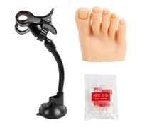 Modelo de pie falso con soporte, flexible, móvil, de silicona suave, herramienta de manicura para uñas, entrenamiento artístico