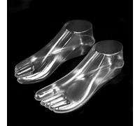 Modelo de pie femenino, pies de maniquí transparentes para exhibición de calcetines, moldeador de zapatos, sandalias, soporte artístico, boceto, decoración del hogar, 8.66 pulgadas